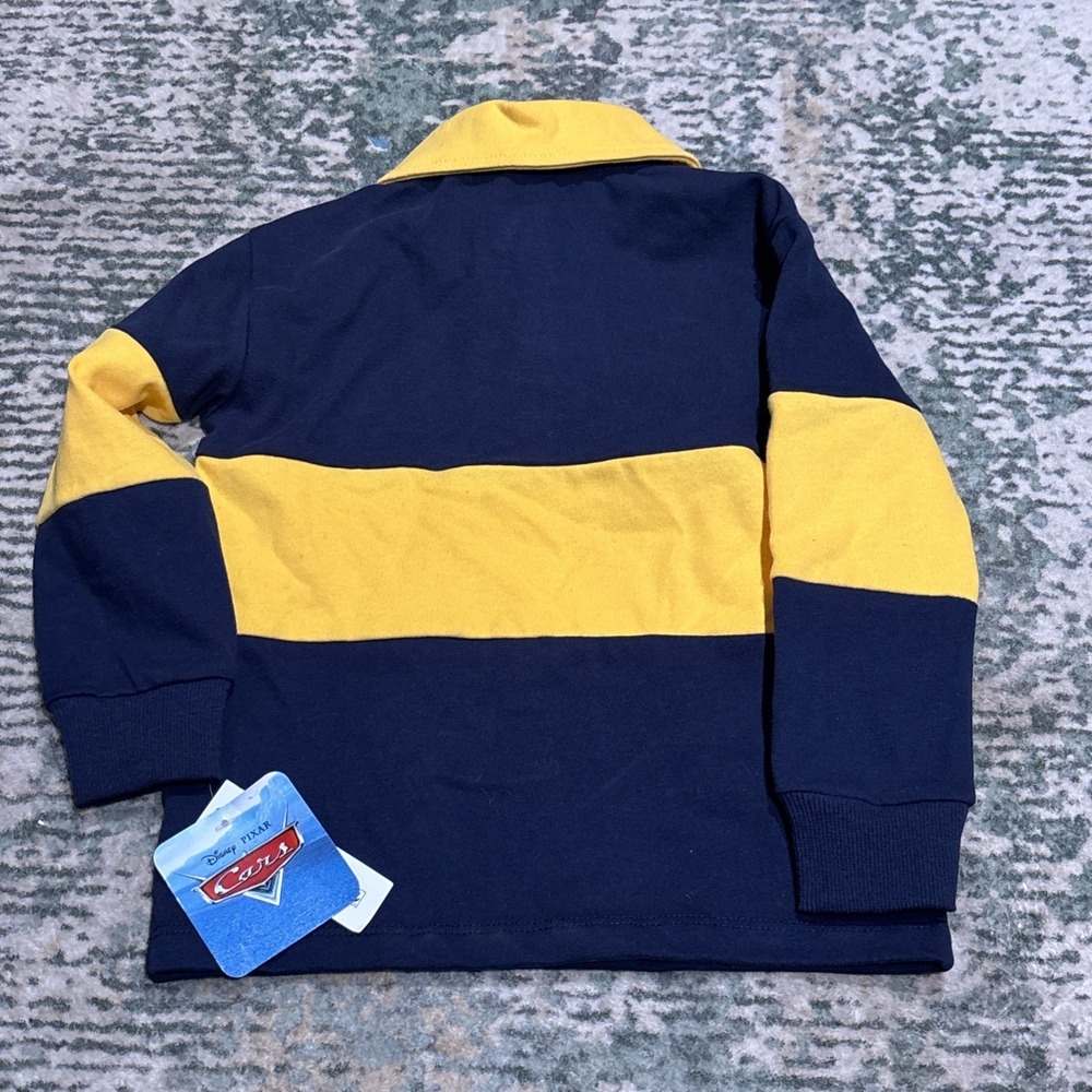 licensed Disney Pixar's Cars Toddler Boy Long Sleeve Rugby Polo Shirt 3T NEW - Picture 3 of 3